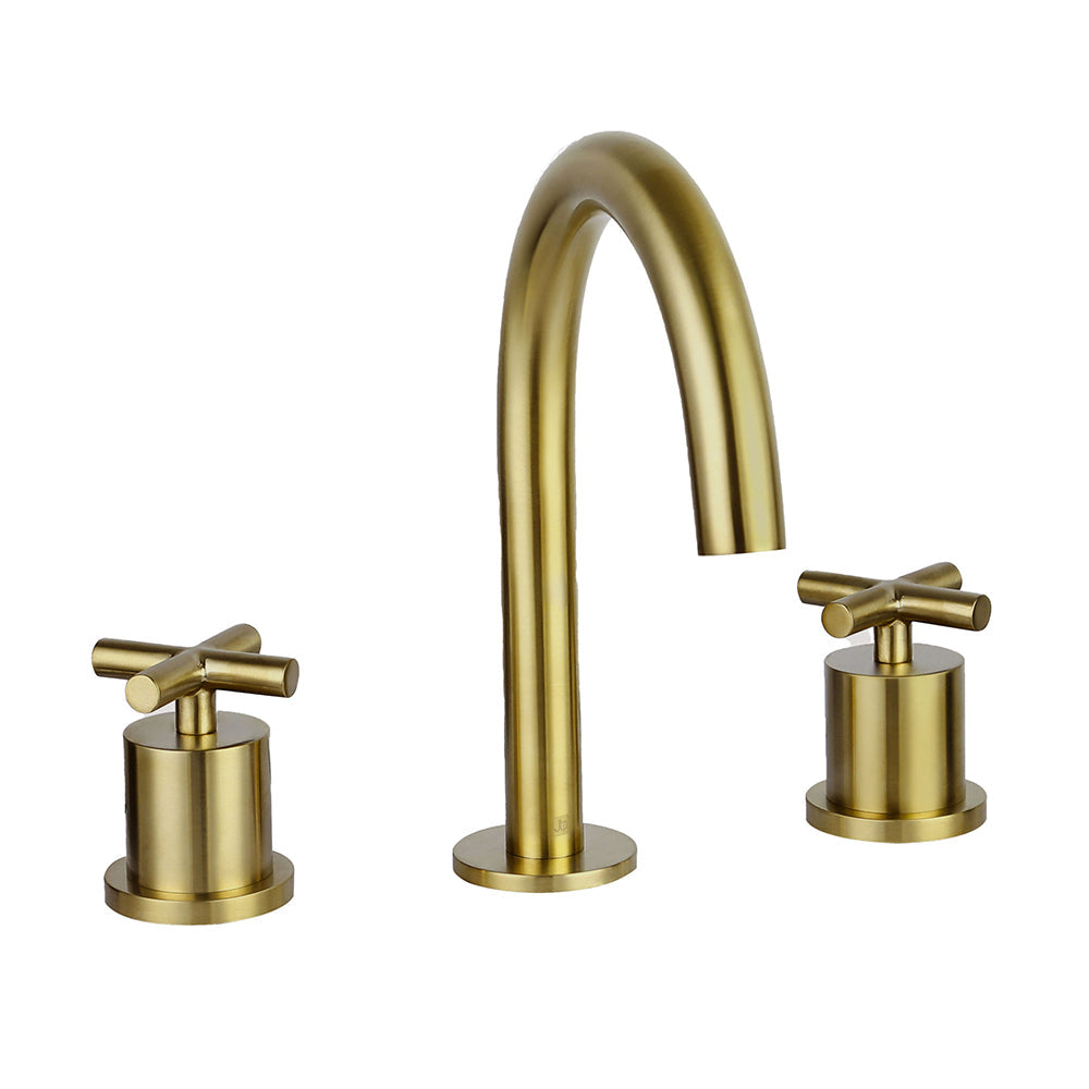 Gold Deck Mounted Swivel Spout Basin Tap