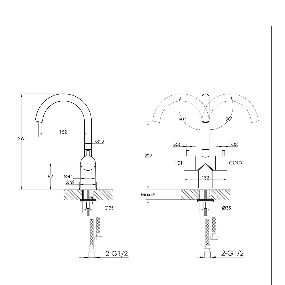 Mono Basin Mixer with Swivel Spout