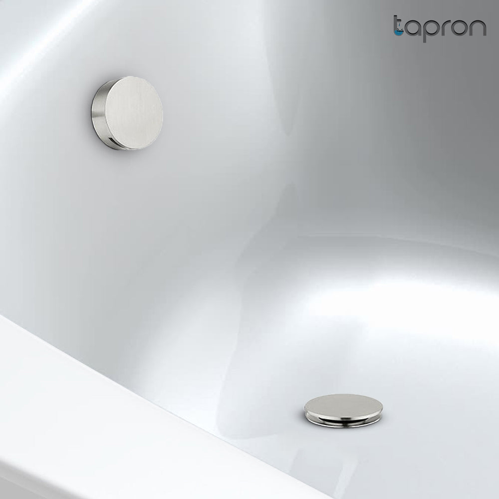 Overflow bath filler with click clack waste