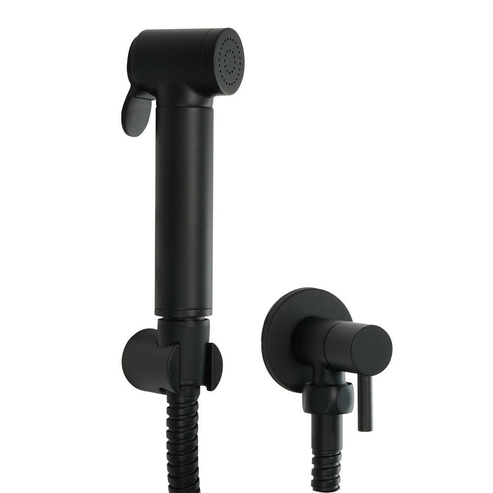Douche Shower Spray Kit With Shut-Off Valve - Matt Black