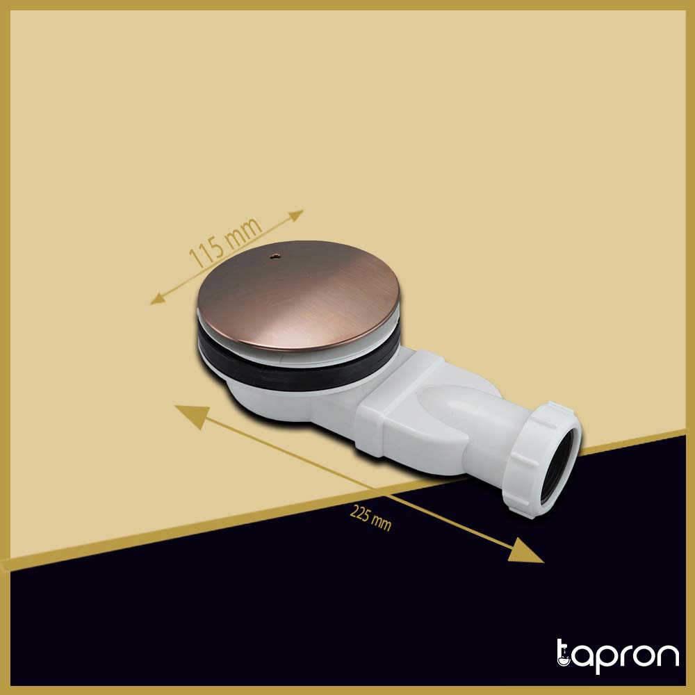 Modern Slim Shower Waste in Bronze Finish - Dimension