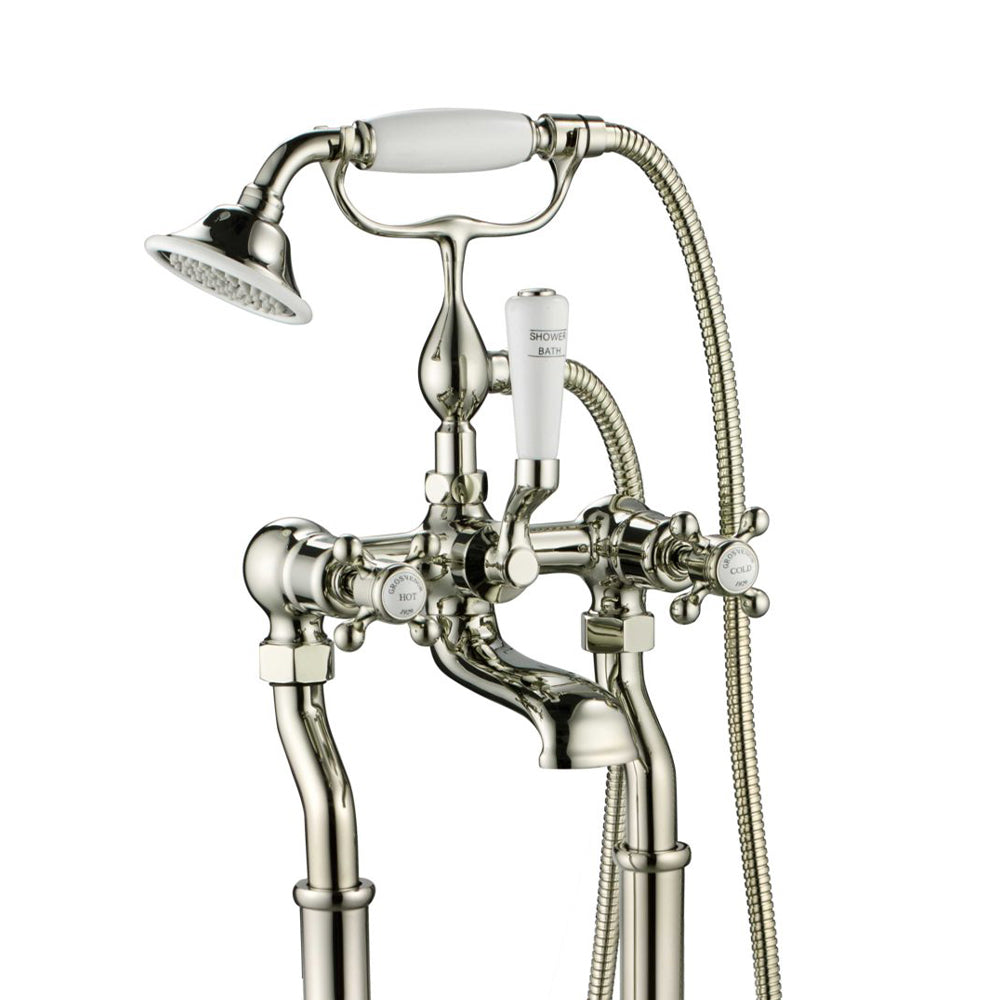 Chrome bath filler tap with shower handset