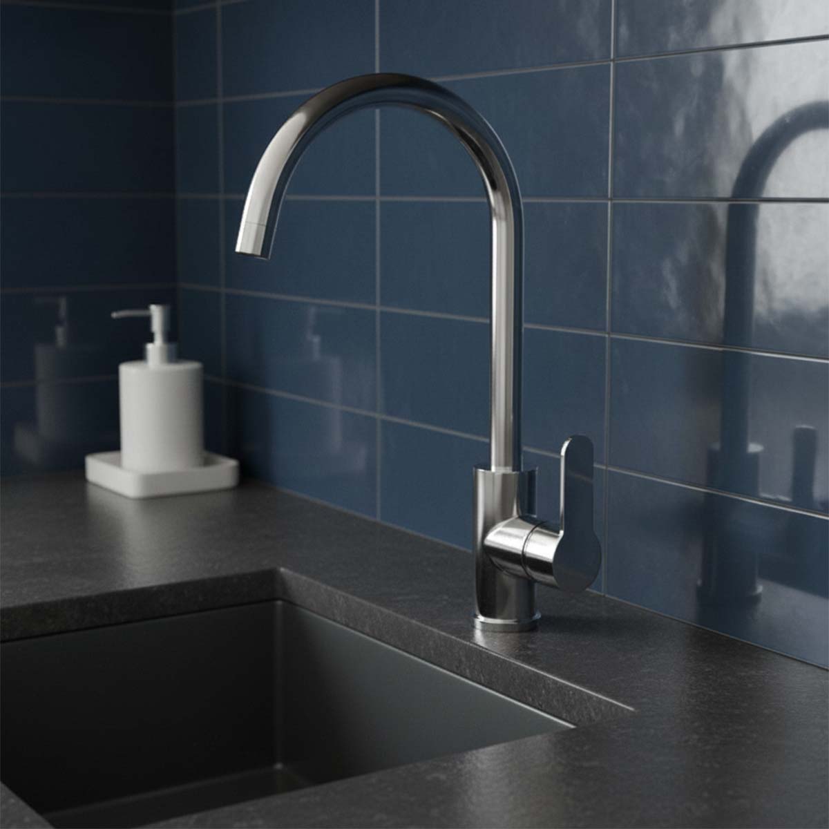 stainless steel kitchen mixer tap
