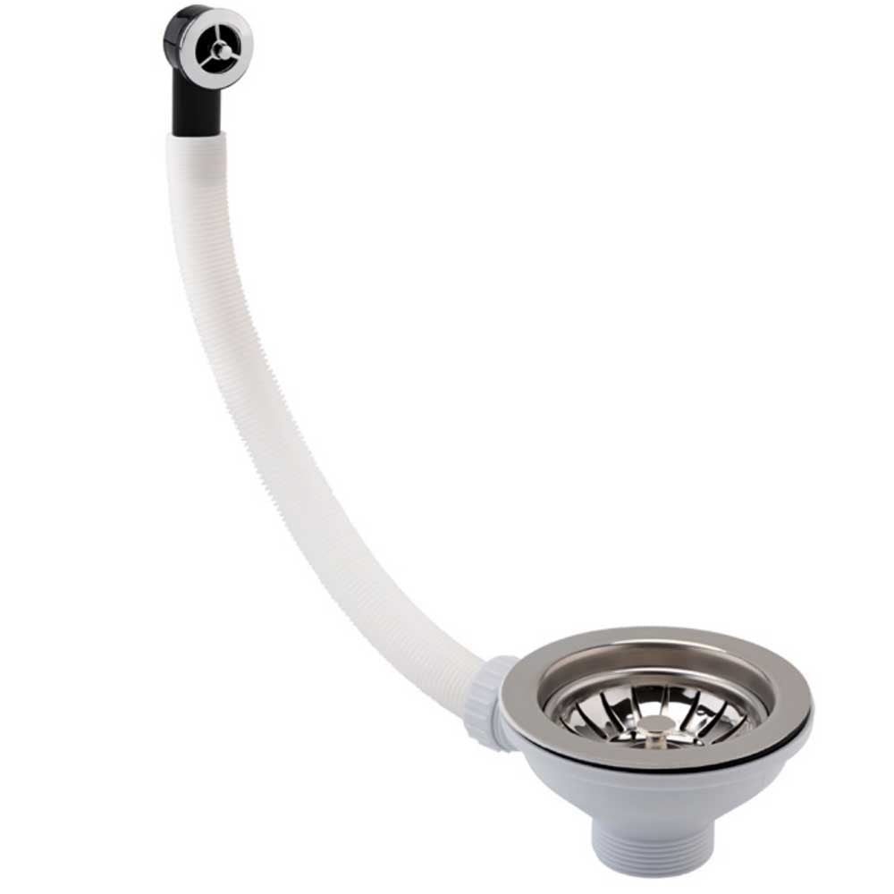 Sink Plug Strainer with Overflow Pipe and Cover Chrome