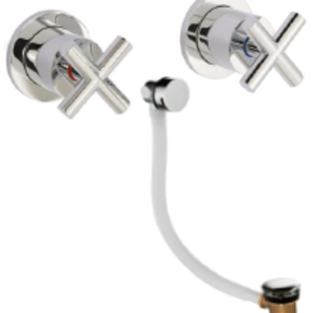 Polished chrome concealed valve with slim click clack bath waste