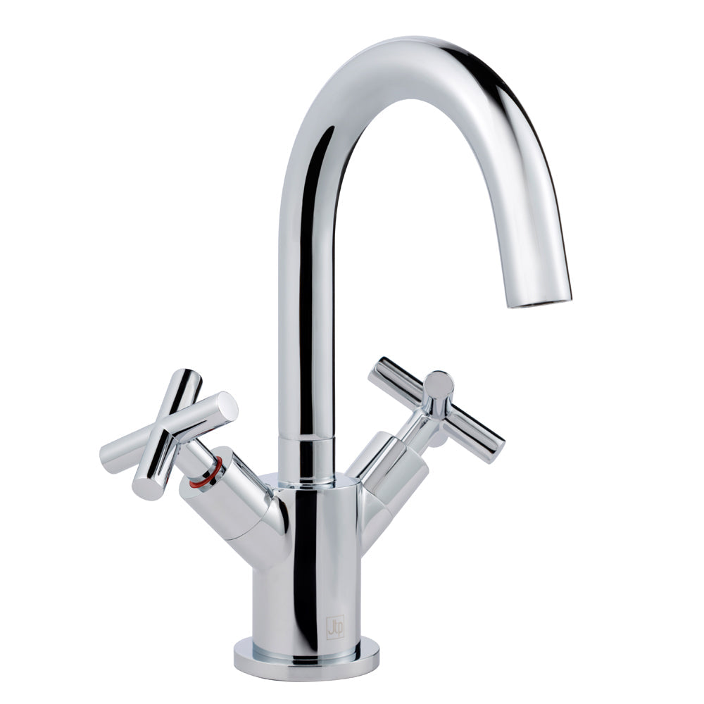 Chrome sink tap with dual crosshead handle