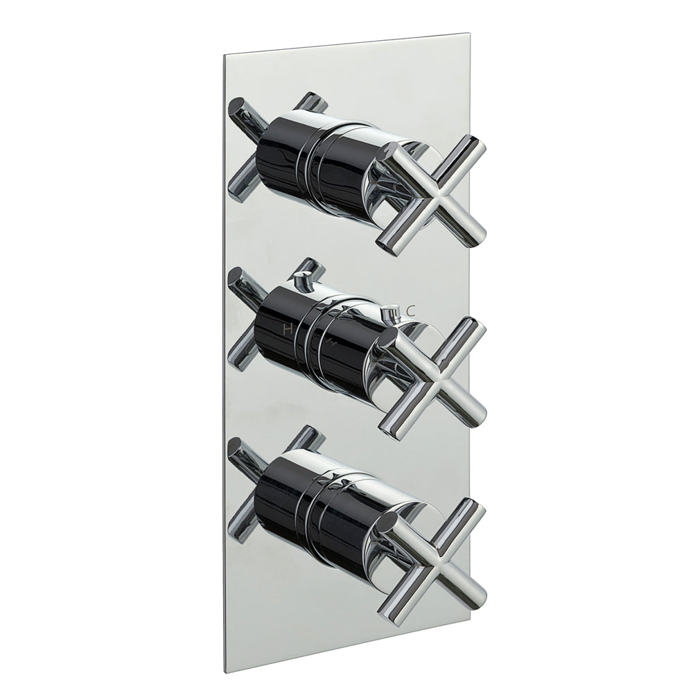 Solex Thermostatic Concealed 2 Outlet Shower Valve - Vertical