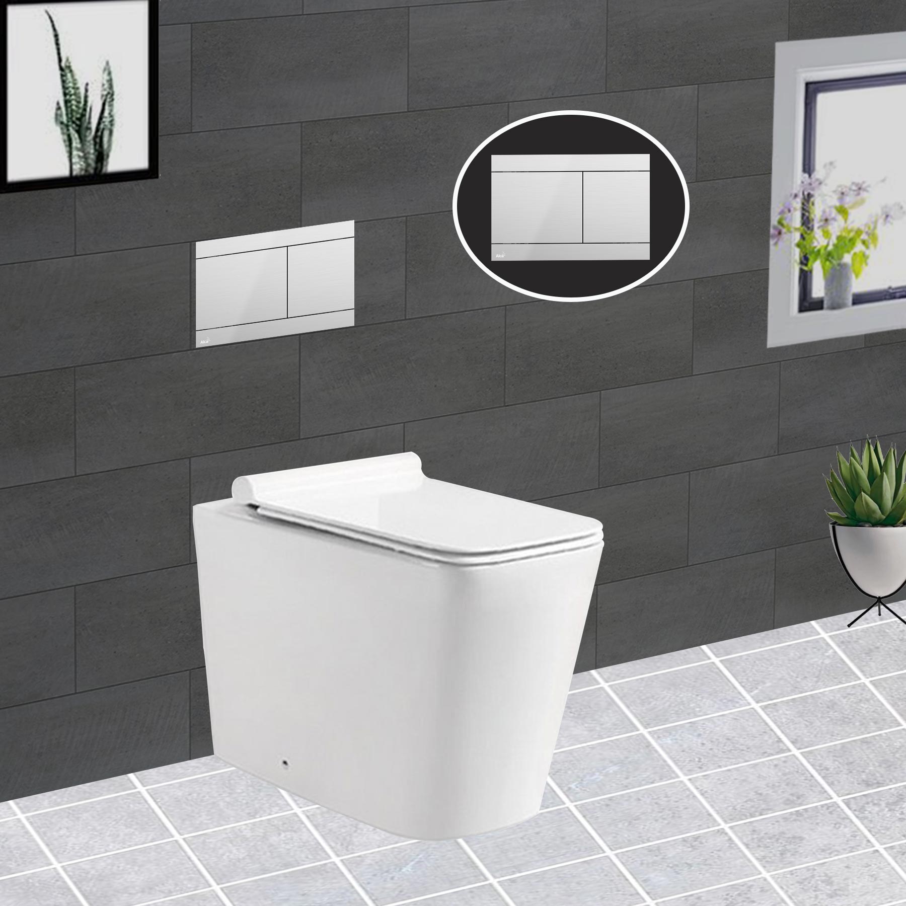 Square Stainless Steel Flush Plate