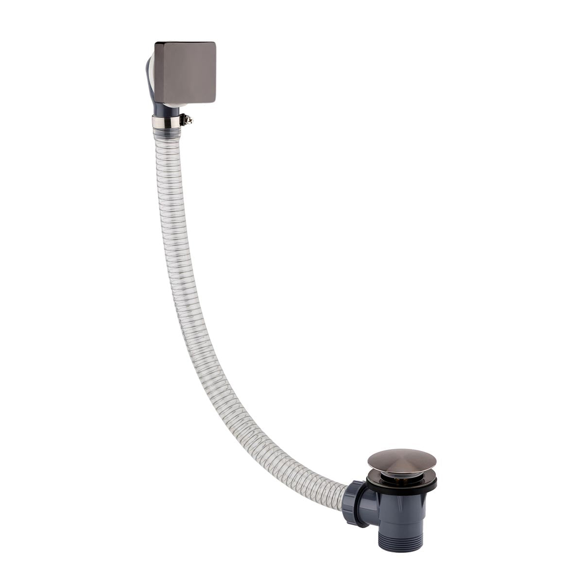 Square Click Clack Bath Waste - Brushed Black