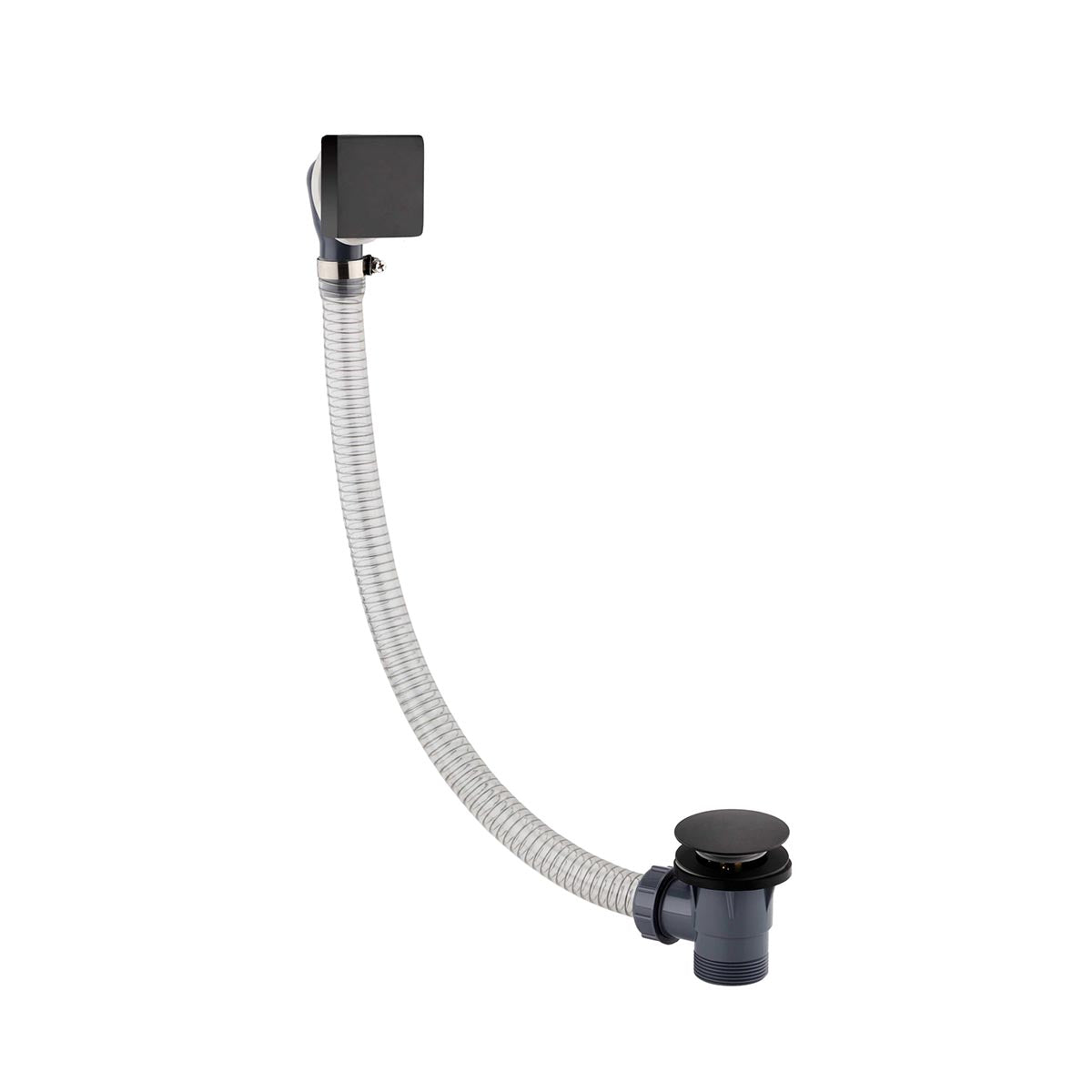 Square Click Clack Bath Waste - Matt Black
