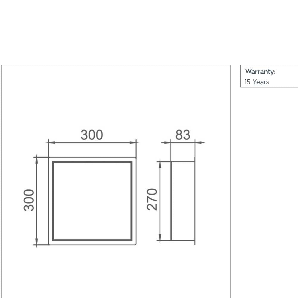 Gold shower niche - Technical drawing