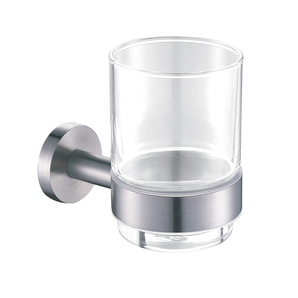 Inox Brushed Stainless Steel Wall Mounted Tumbler Holder - tapron