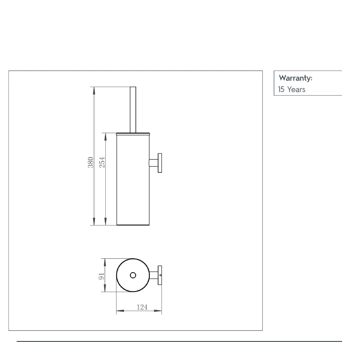 Stainless Steel Toilet Brush Holder with Brush technical details