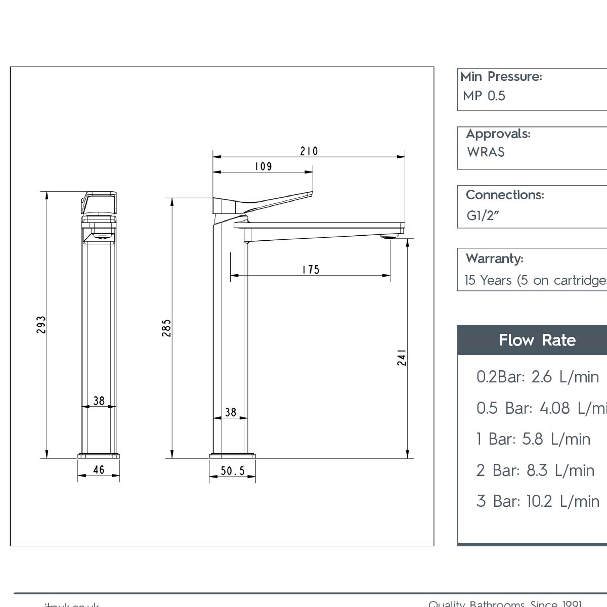 Tall Basin Mixer with Single Lever