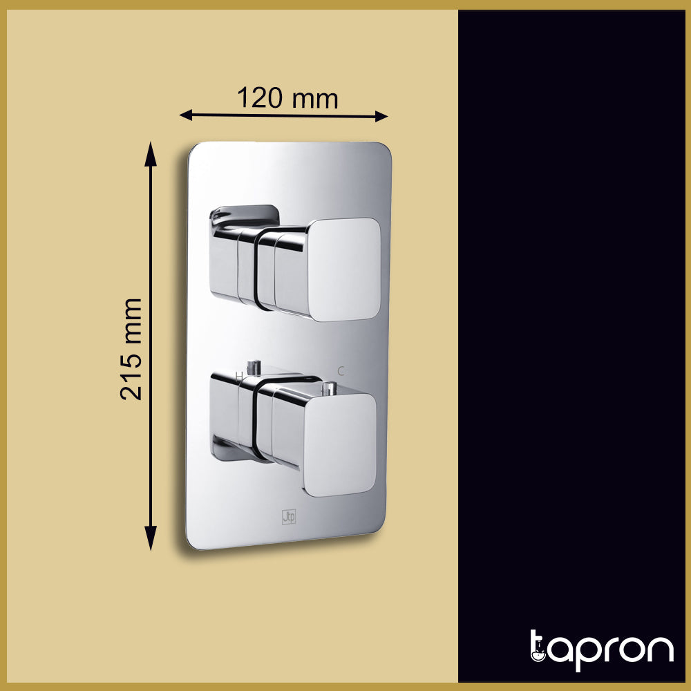 Thermostatic Concealed 2 Outlet Shower Valve - Dimension