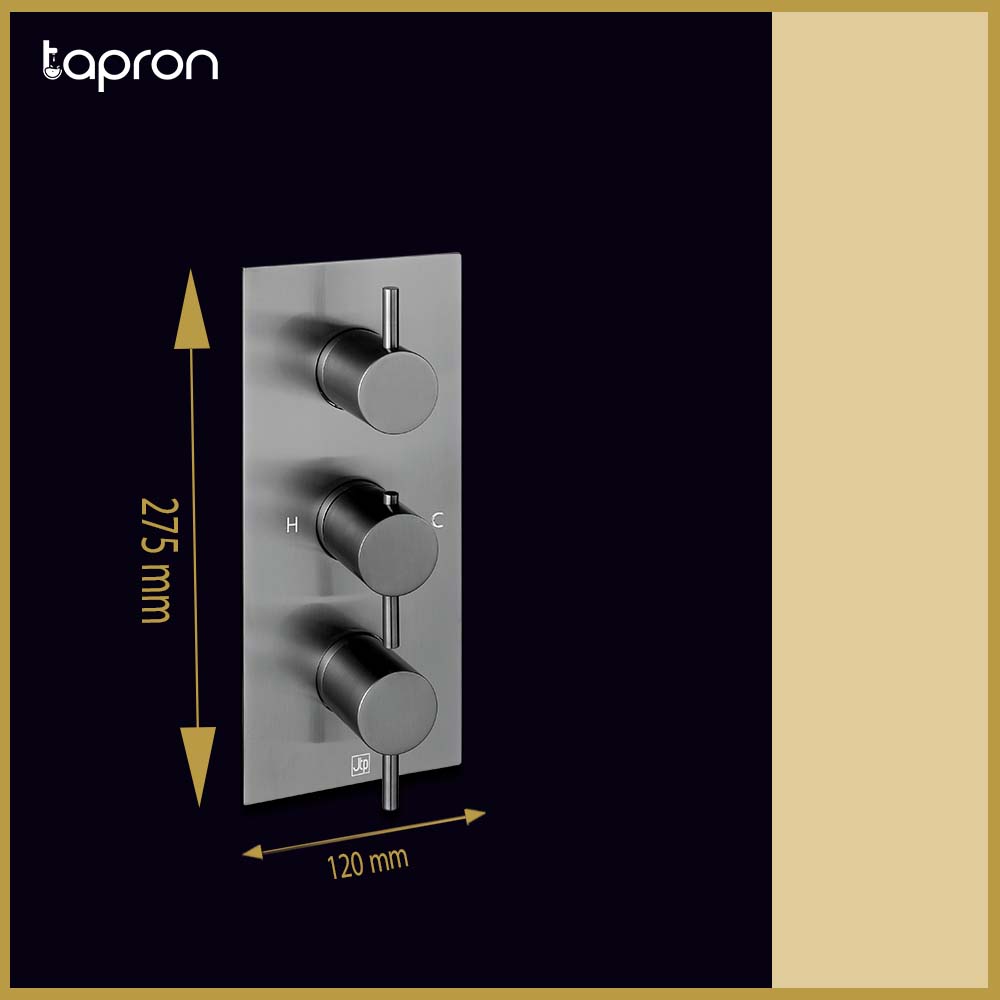 Black 3 way shower valve - Dimension