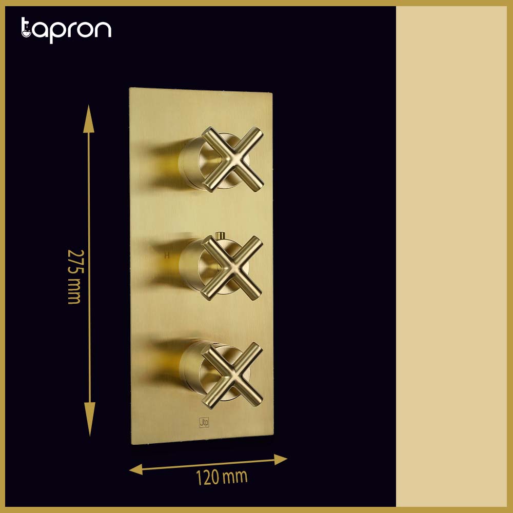 Brushed Brass Shower Mixer Valve - Dimension