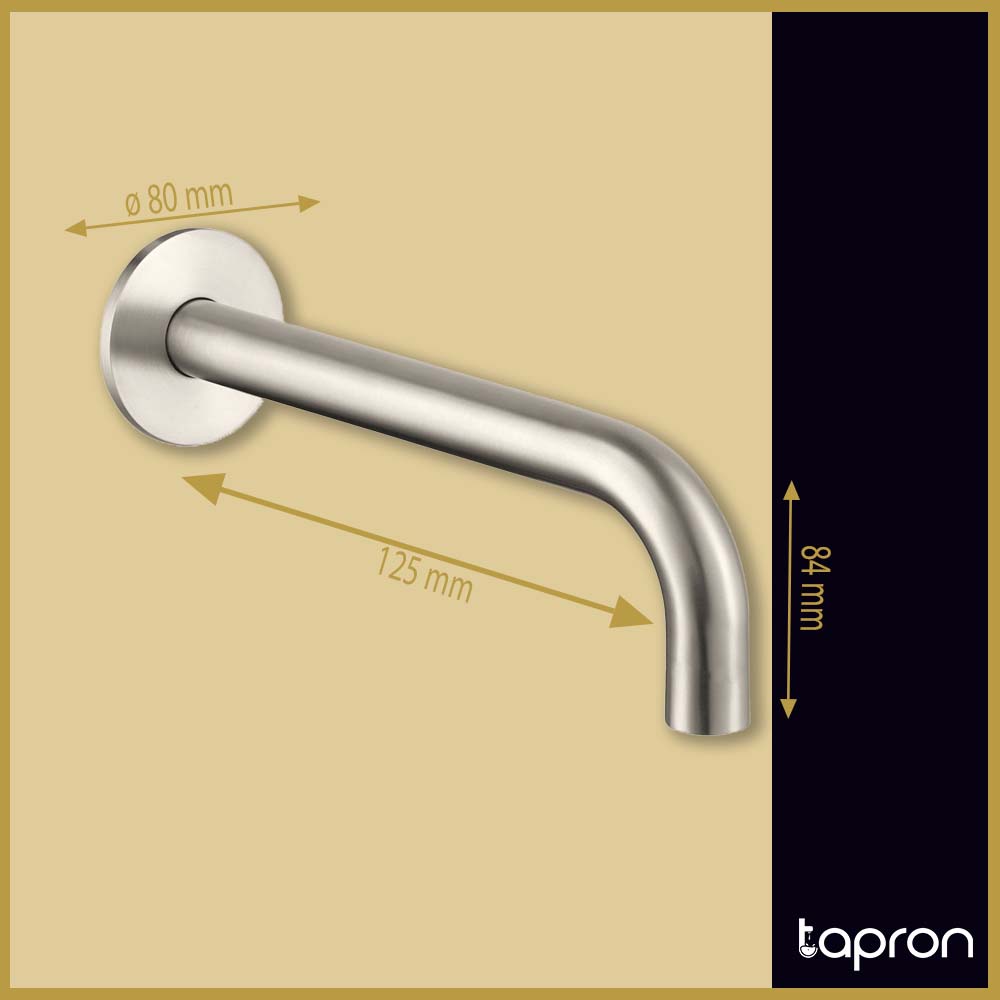 Stainless steel Wall Mounted Bath Tap - Dimension