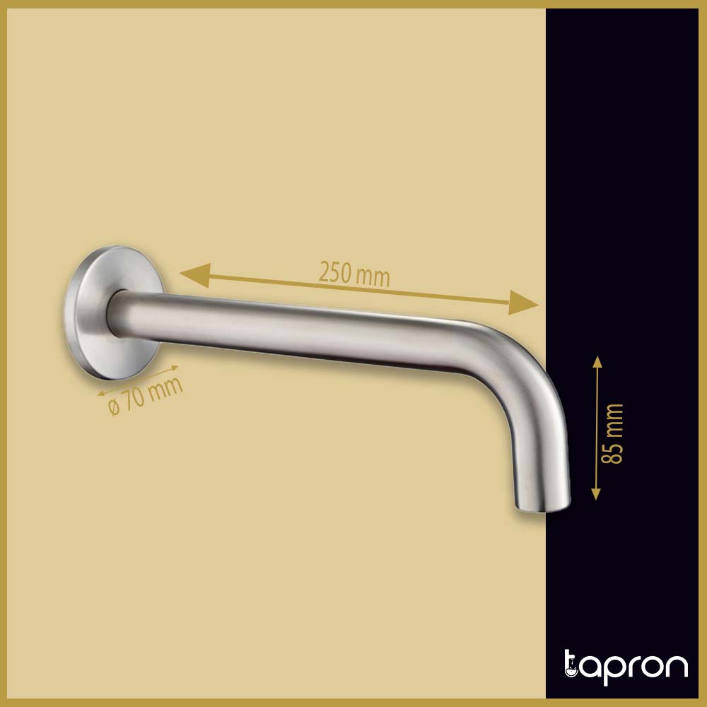Brushed stainless steel basin spout- Dimension