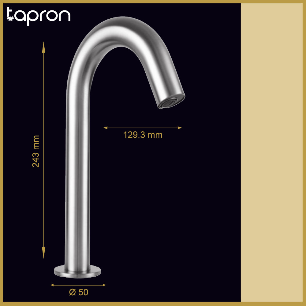 Deck-mounted steel sensor basin tap