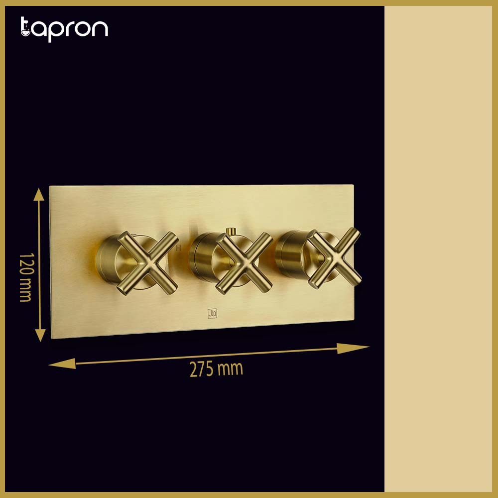 Thermostatic Concealed 3 Outlet Shower Valve - Dimension