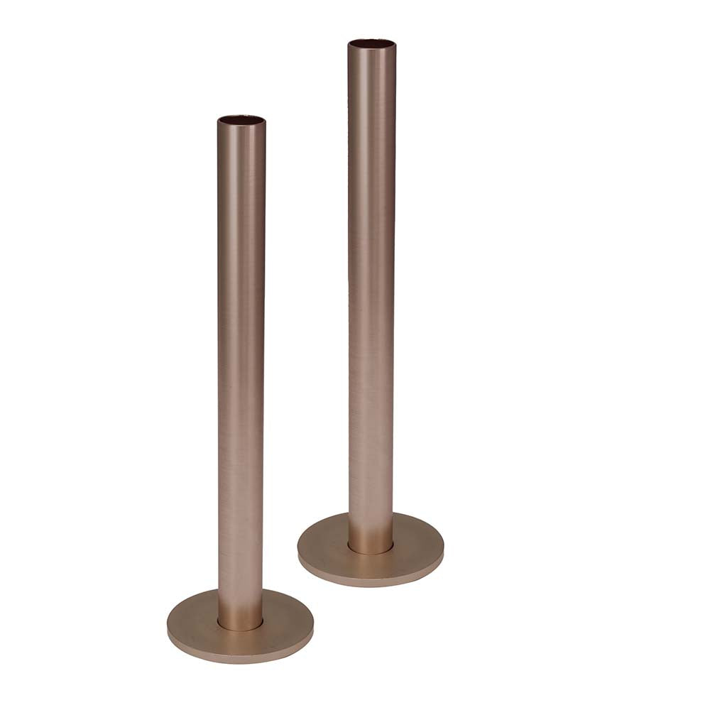 Towel Radiator Pipe Sleeves and Collars (Pair) - Brushed Bronze