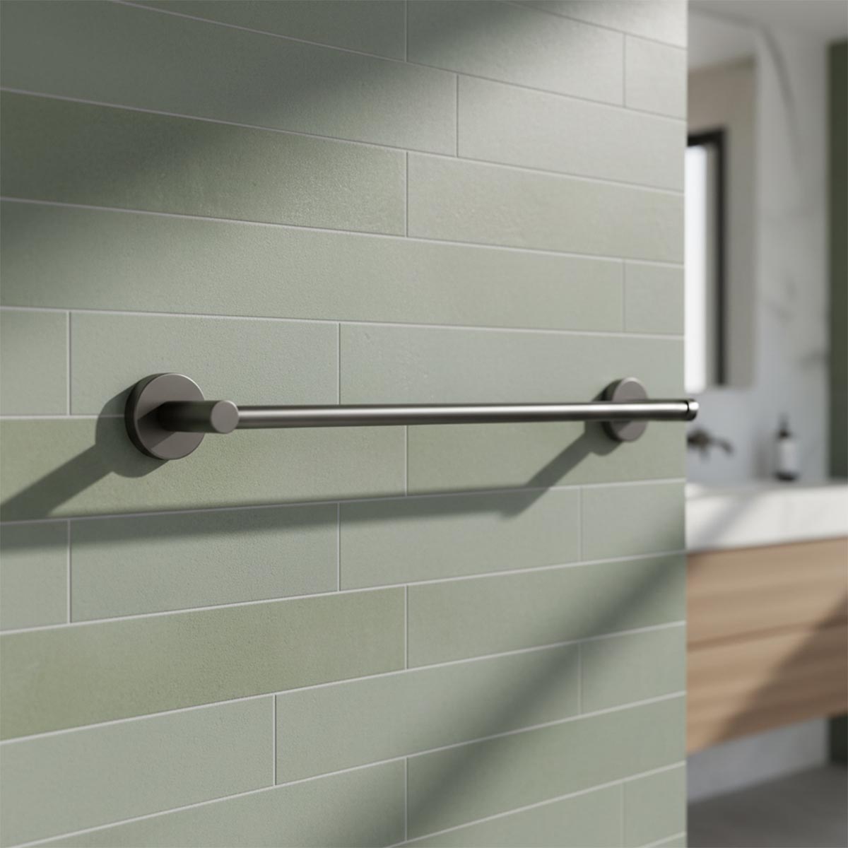 Towel rail holder brushed black