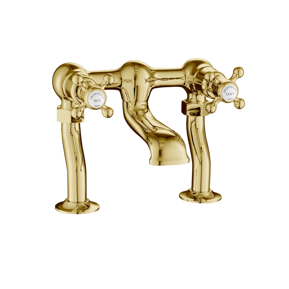 Traditional Deck-Mounted Bath Filler Tap - Polished Gold