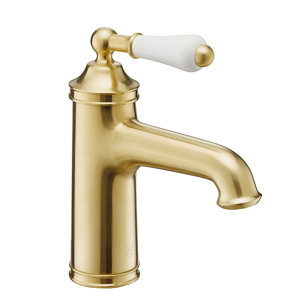 Gold traditional mono basin mixer tap