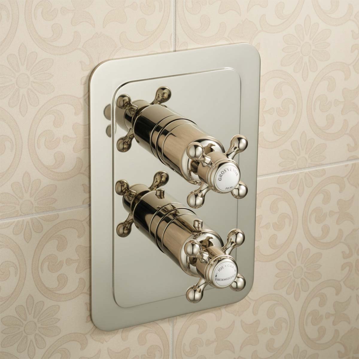 vertical single outlet shower valve - nickel