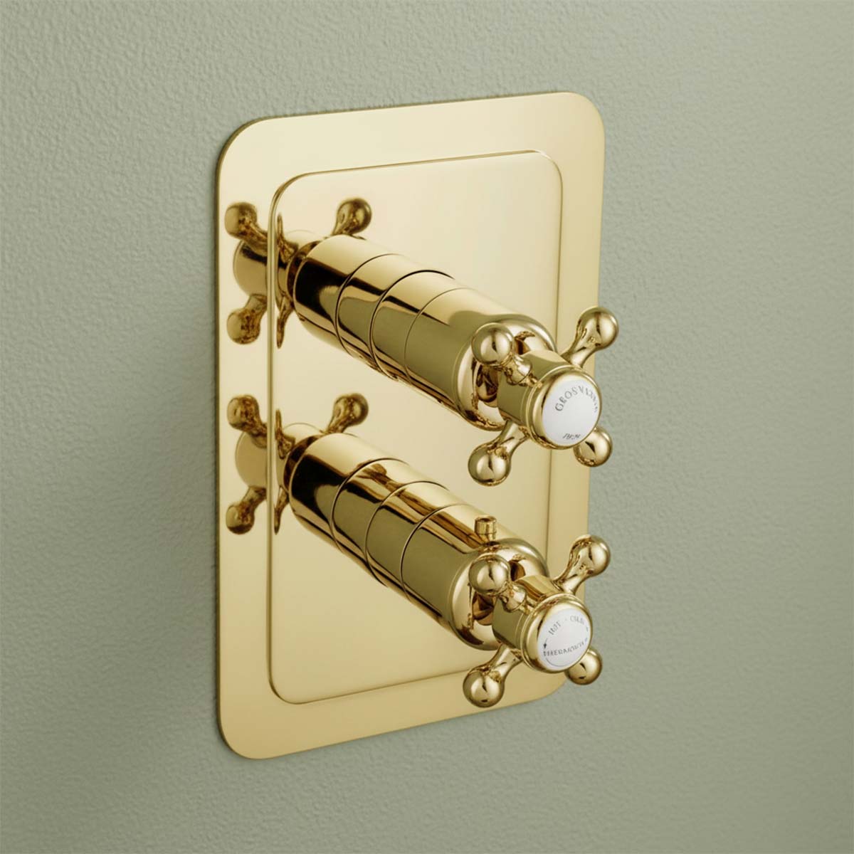 Traditional Style Thermostatic Concealed 1 Outlet Shower Valve -Gold