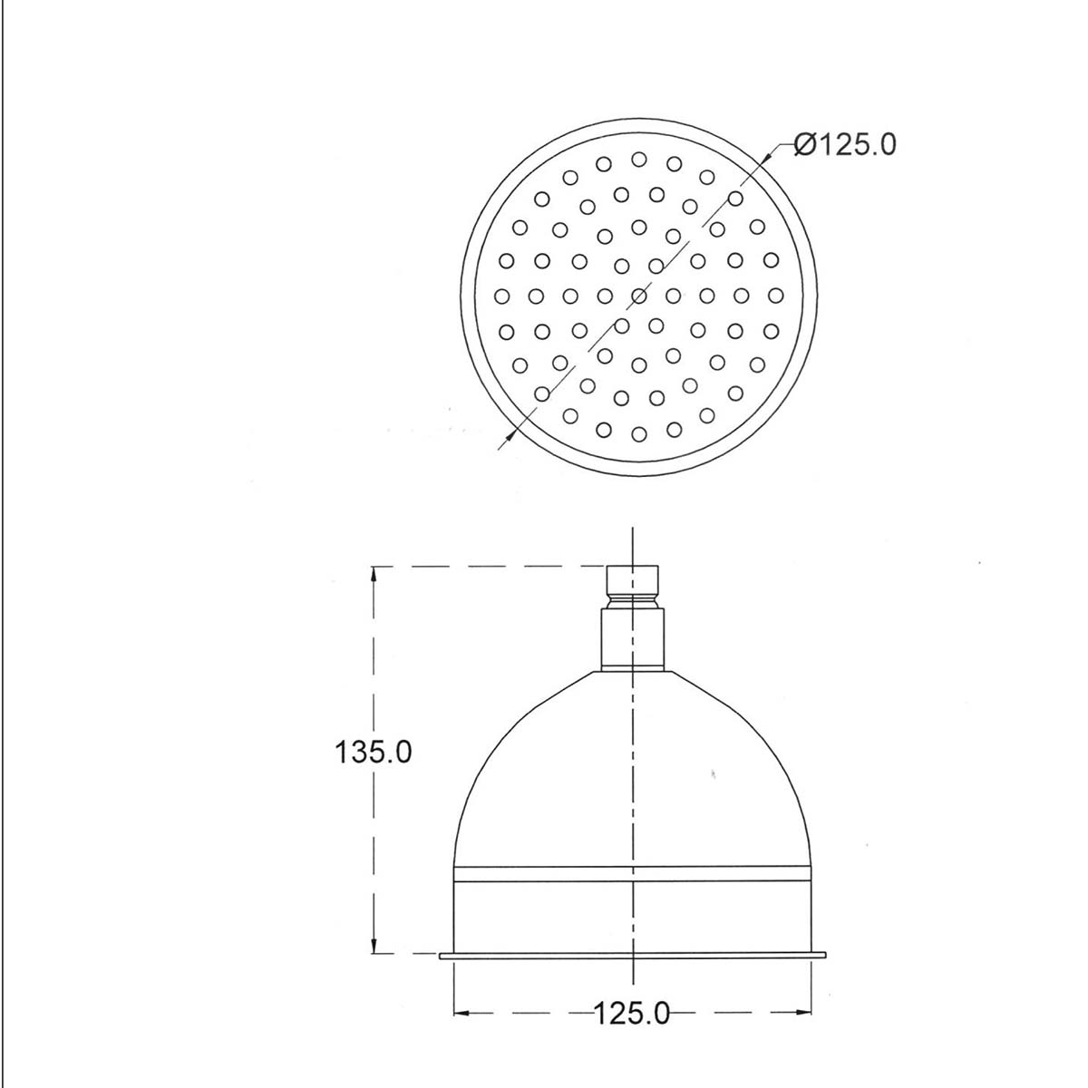 Traditional Victorian Shower Head 125mm technical details