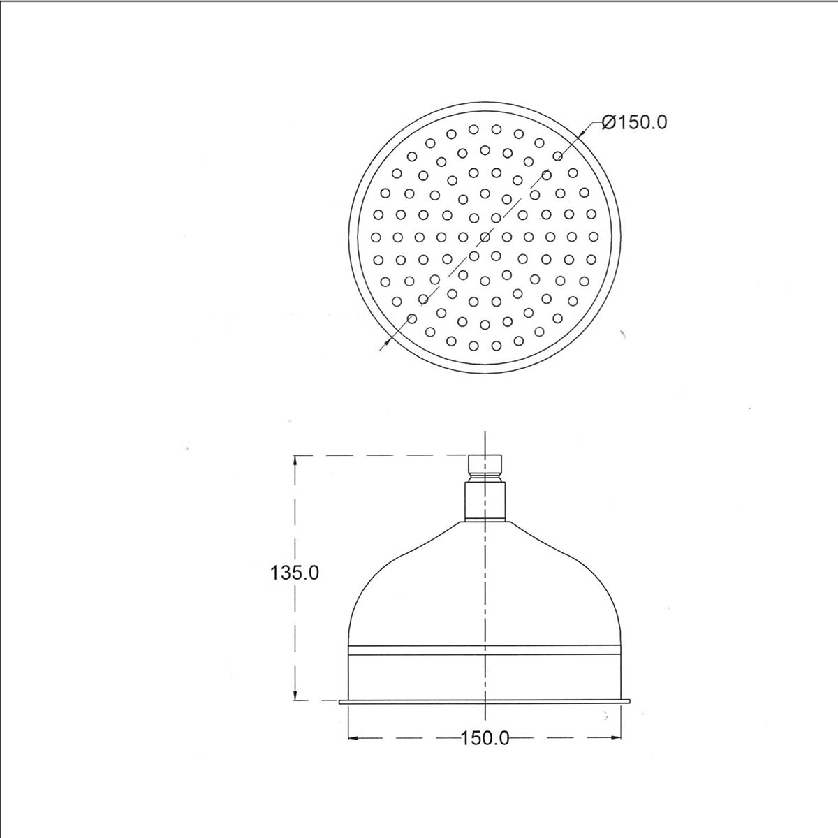 Traditional Victorian Shower Head 150mm