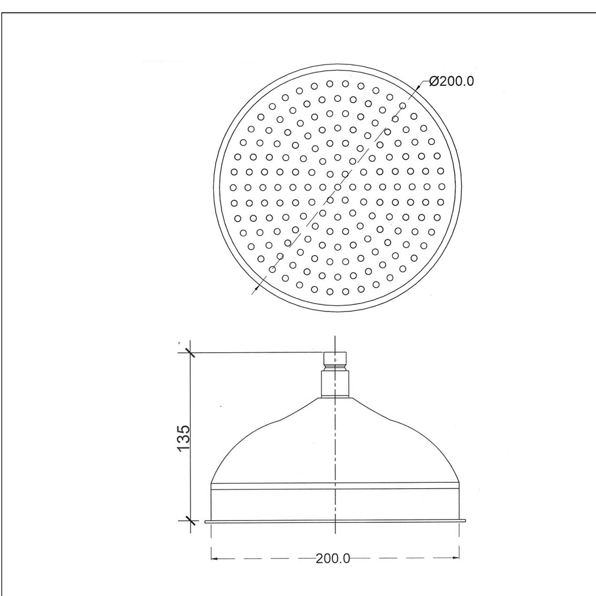 Traditional Victorian Shower Head 200mm