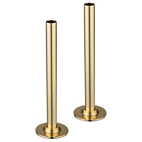 Towel Radiator Pipe Sleeves and Collars (Pair) - Brushed Brass