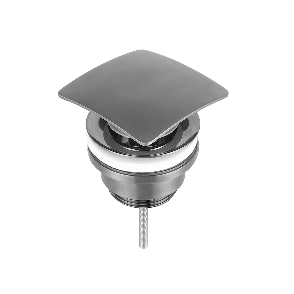 Unslotted sink waste - Brushed black