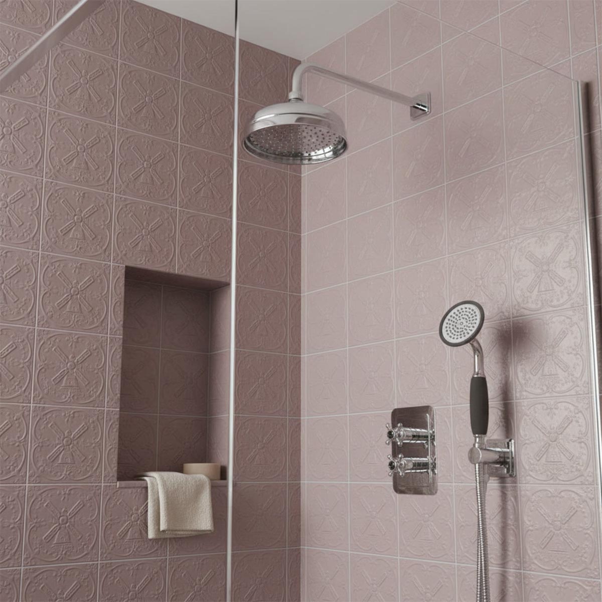 Victorian Shower Head 150mm With Wall Mounted Shower Arm 400mm - Chrome