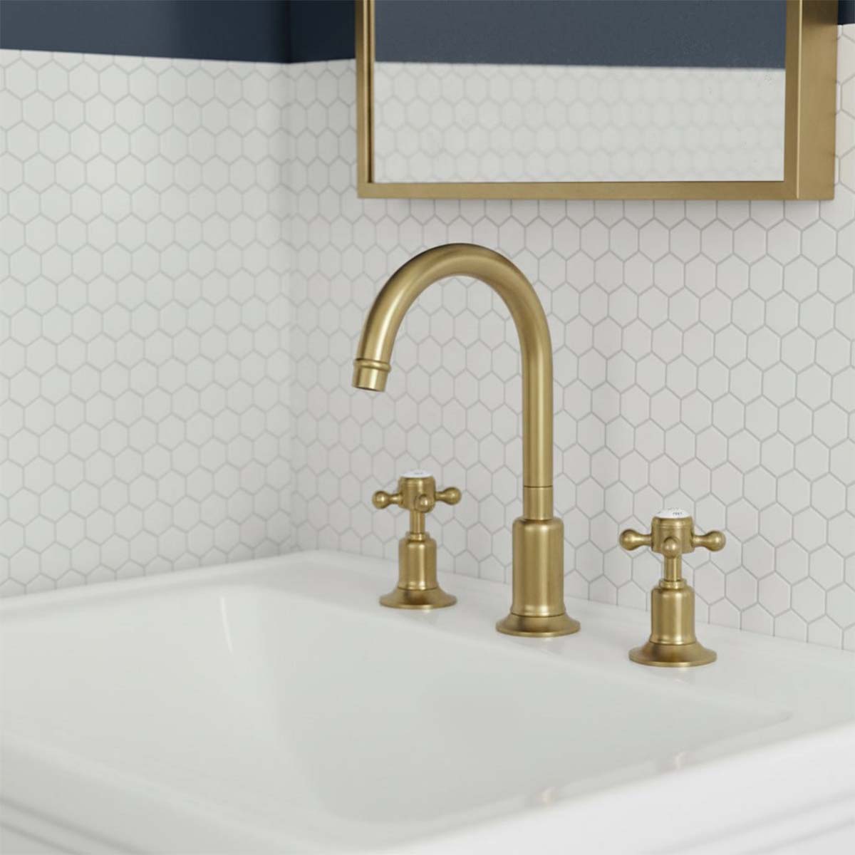 Victorian style basin tap 3 hole - Ireland