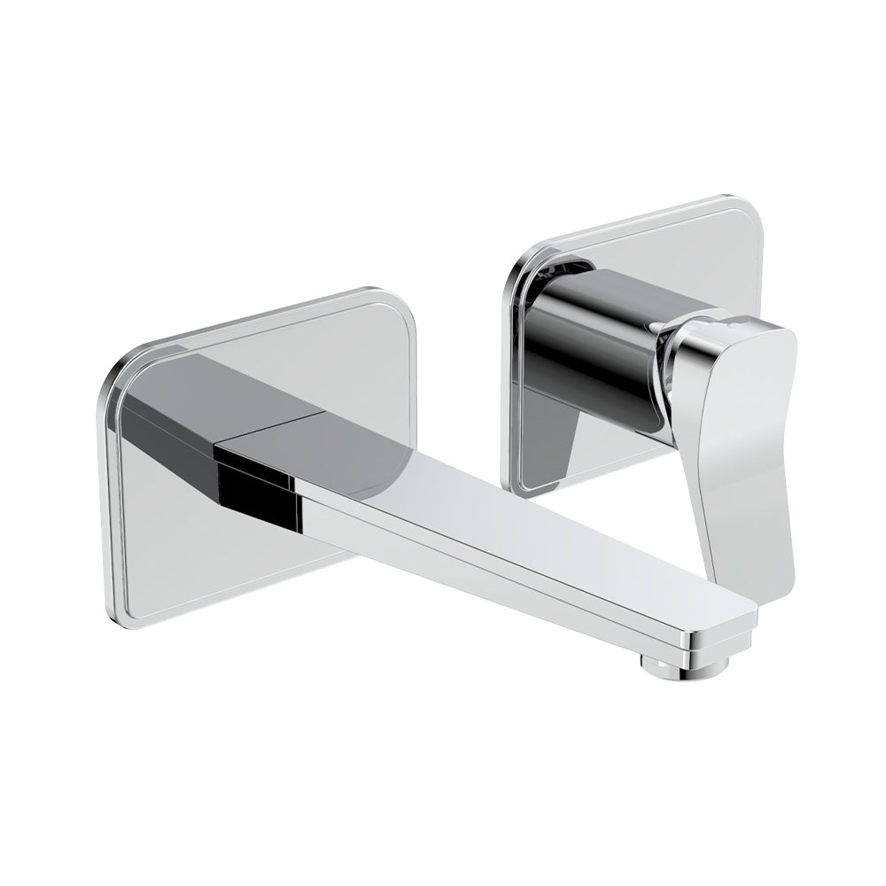 Chrome square 2-hole basin mixer tap