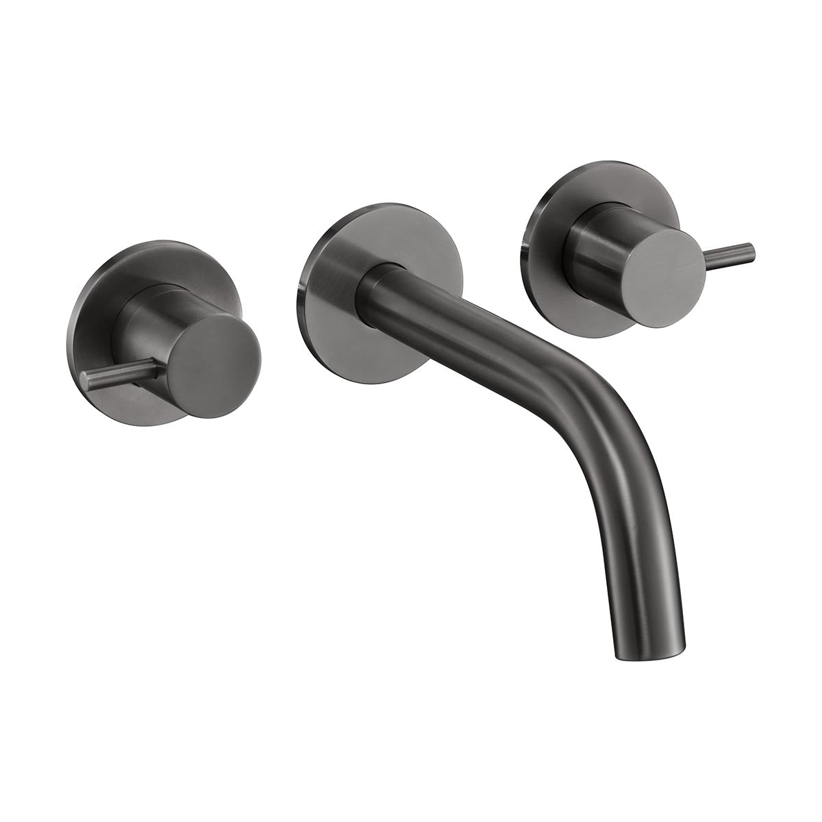 Wall Mounted 3-Hole Basin Mixer - Brushed Black
