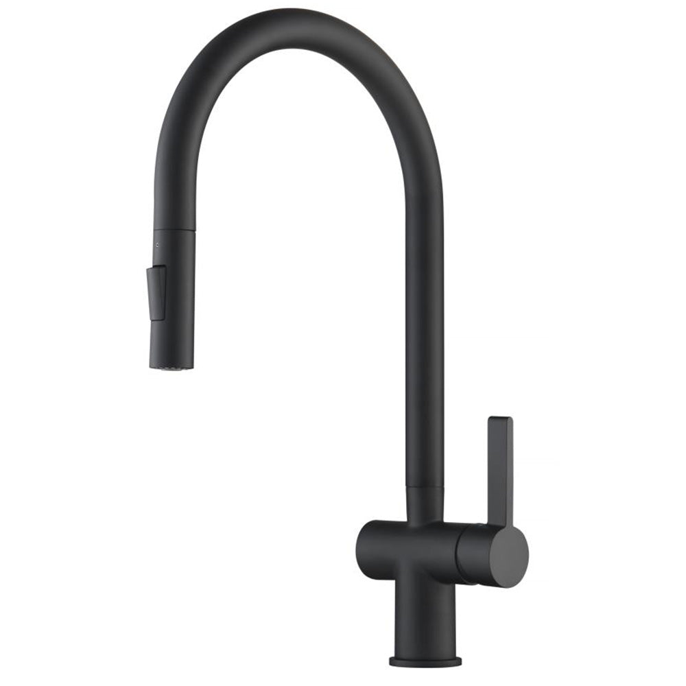 Modern black kitchen tap