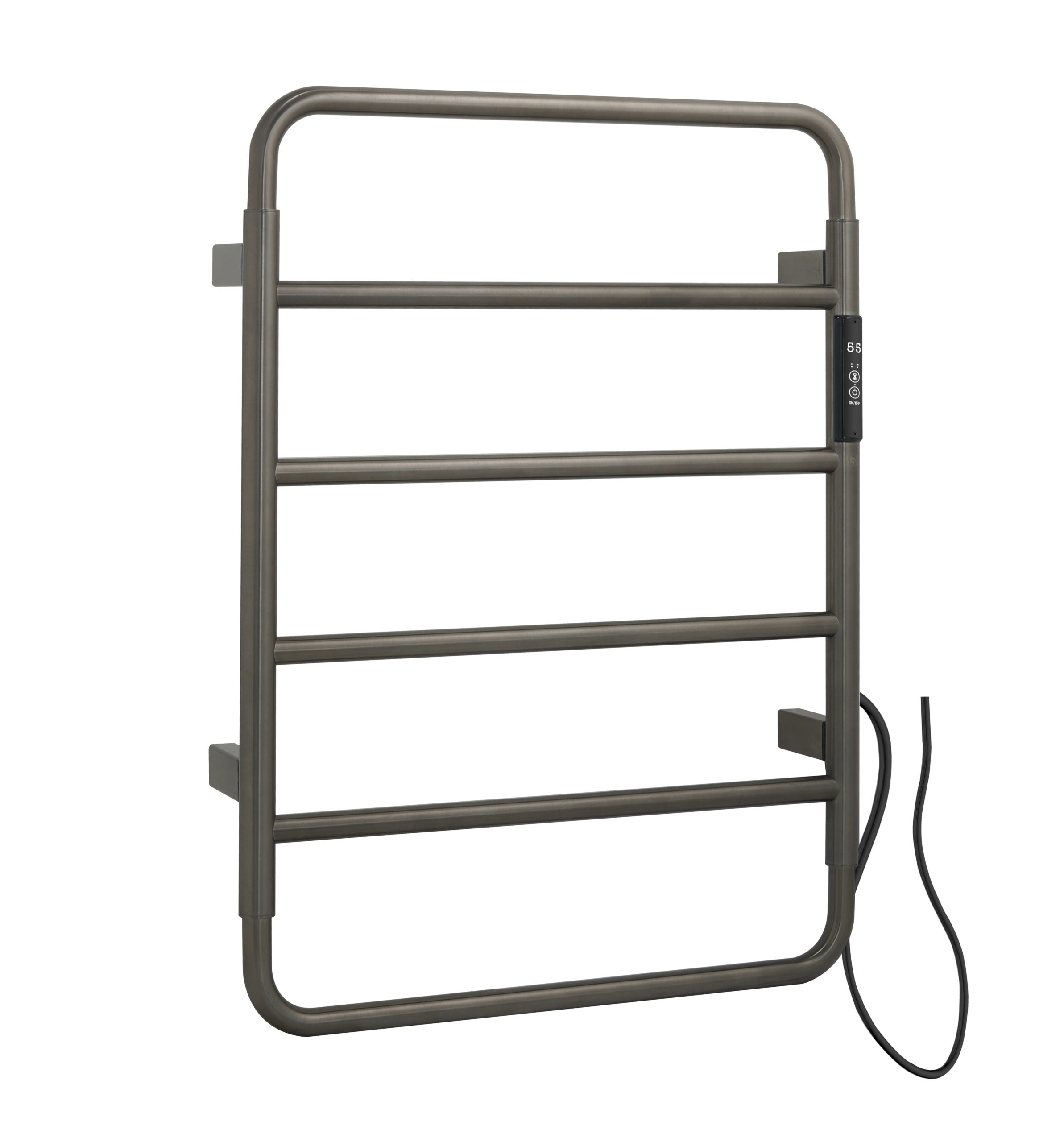 Brushed black electric towel rail