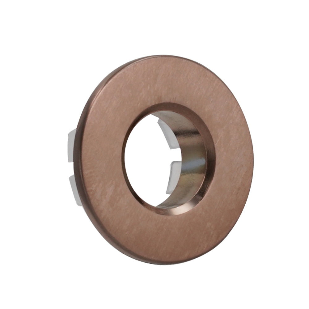 Brushed bronze sink overflow cover