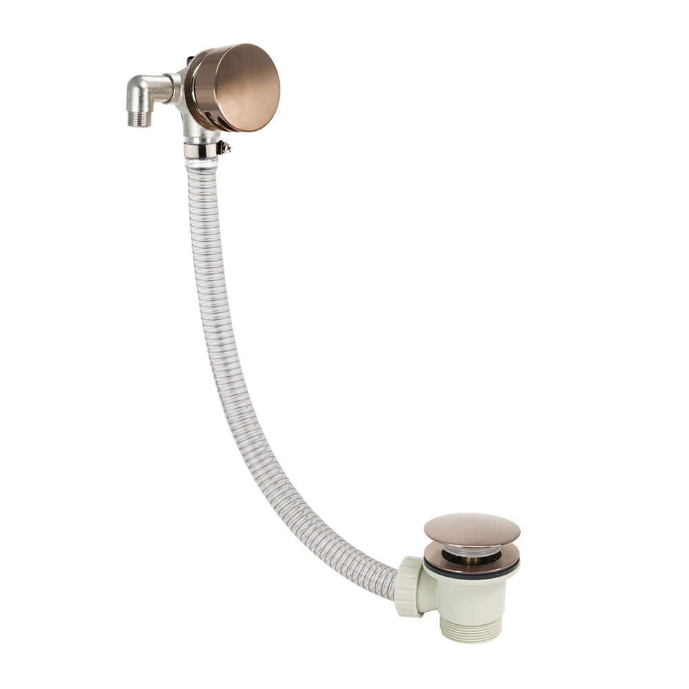 Brushed bronze bath click clack waste with overflow