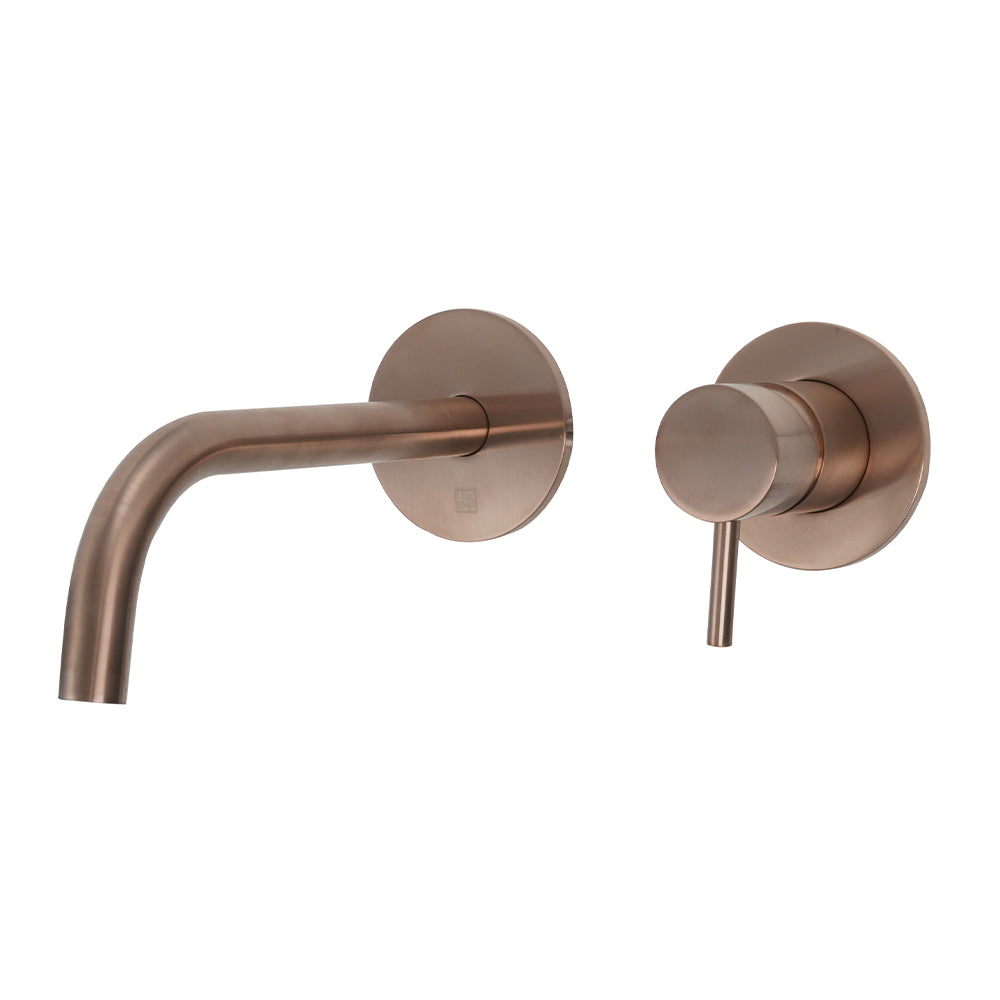 Single lever wall mounted basin tap -Brushed bronze