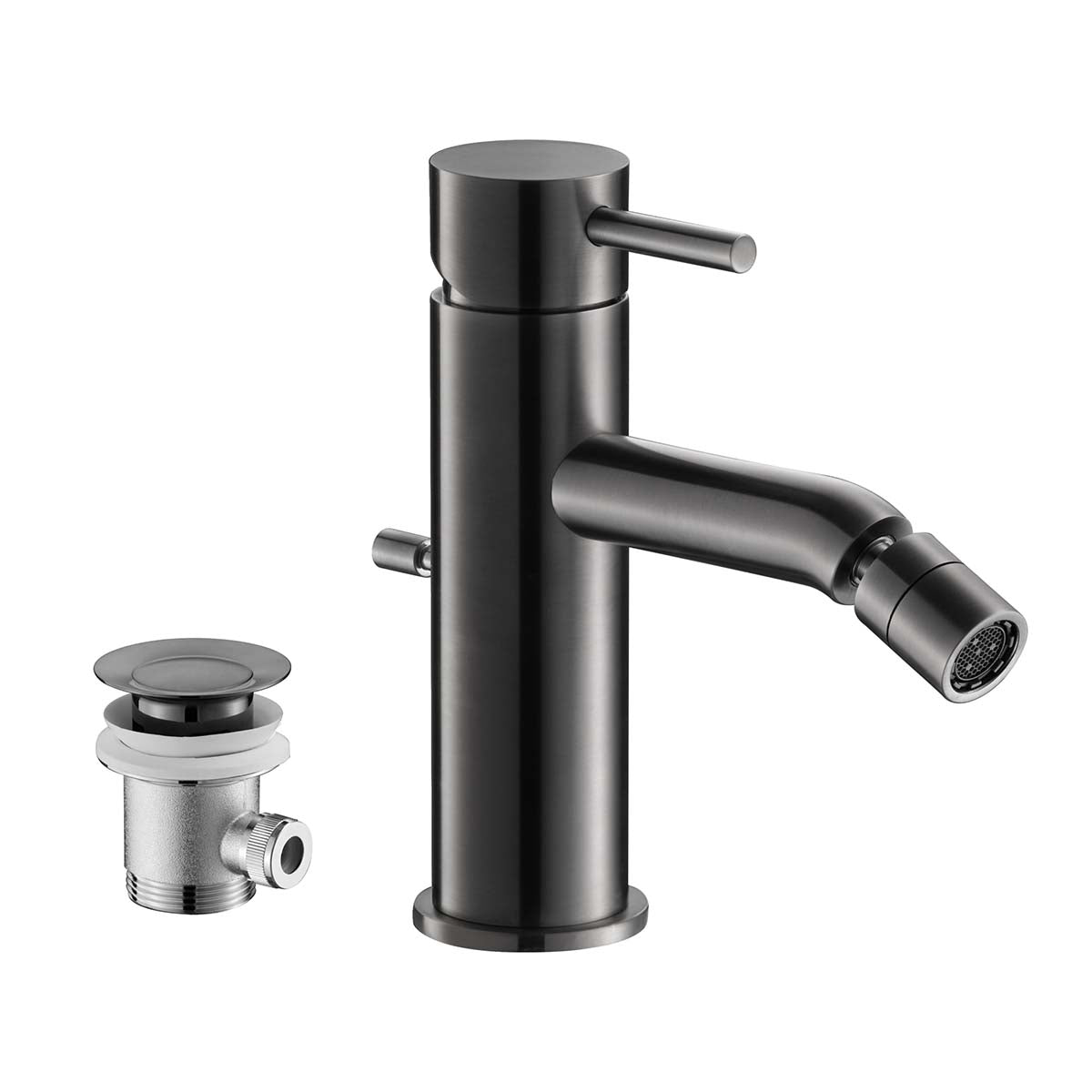 single lever bidet tap brushed black