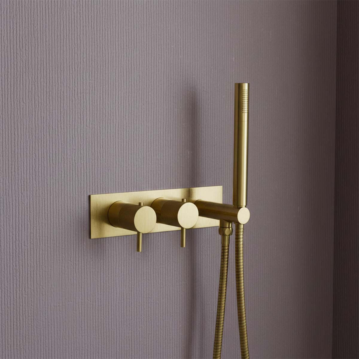 brushed brass 2 way shower valve with handset- Ireland
