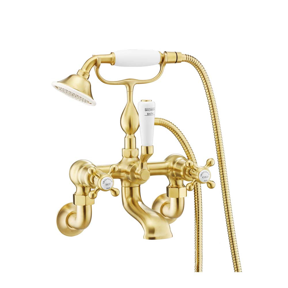 Brushed brass bath shower mixer tap