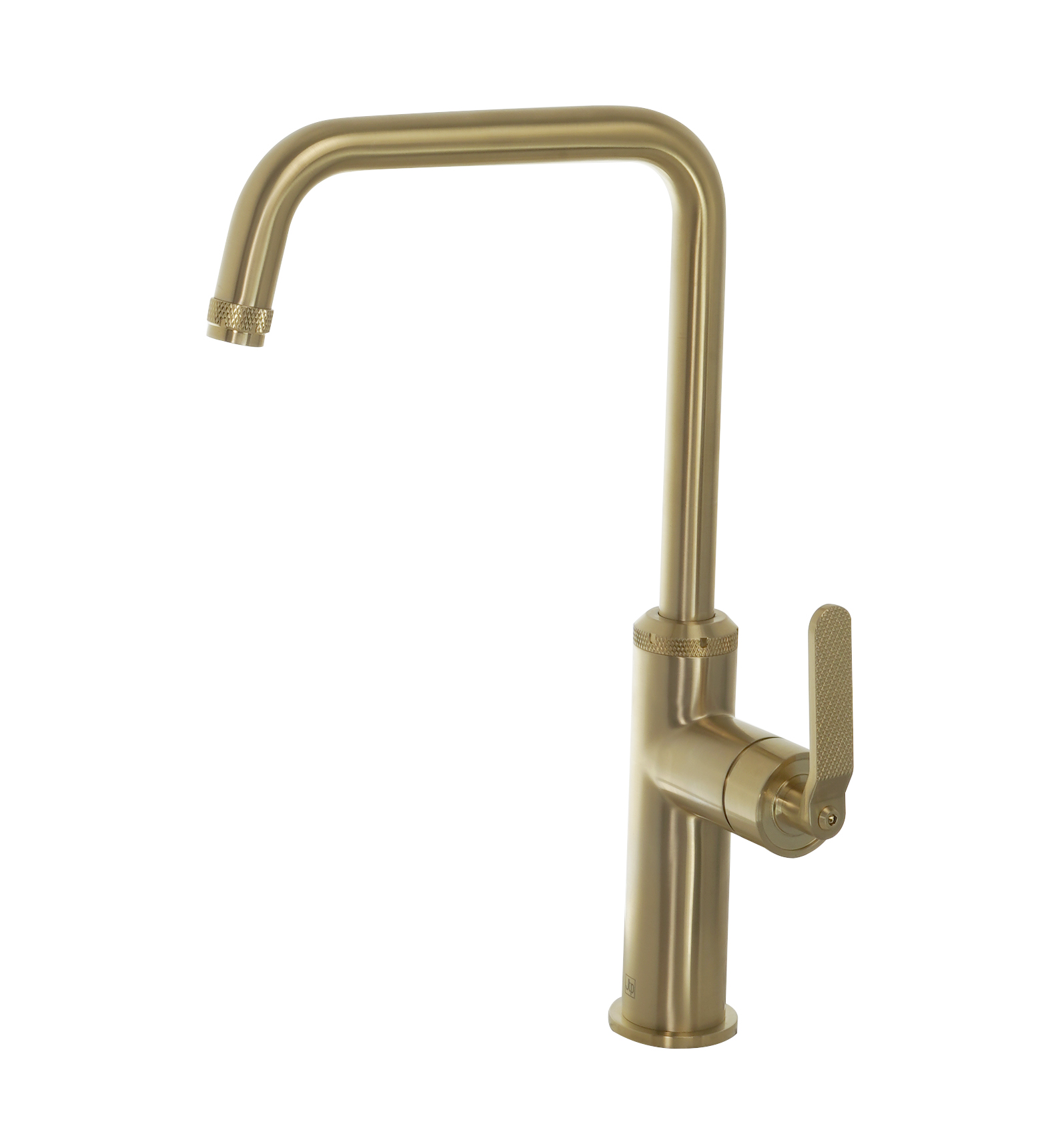Brushed brass single lever kitchen tap