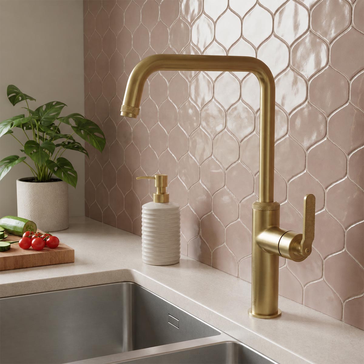 brushed brass kitchen tapwi single lever in Ireland